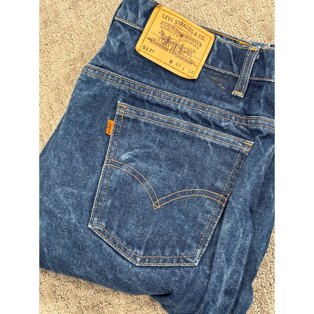 Levis Vintage Jeans Mens 40/34 Blue 517  Orange Tab Bootcut USA (BR)